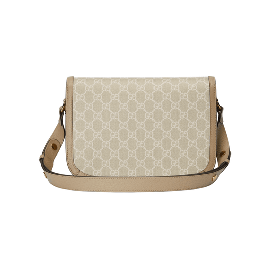 BORSA A SPALLA HORSEBIT 1955 PICCOLA IN TESSUTO GG SUPREME BEIGE ED EBANO - immagine 2