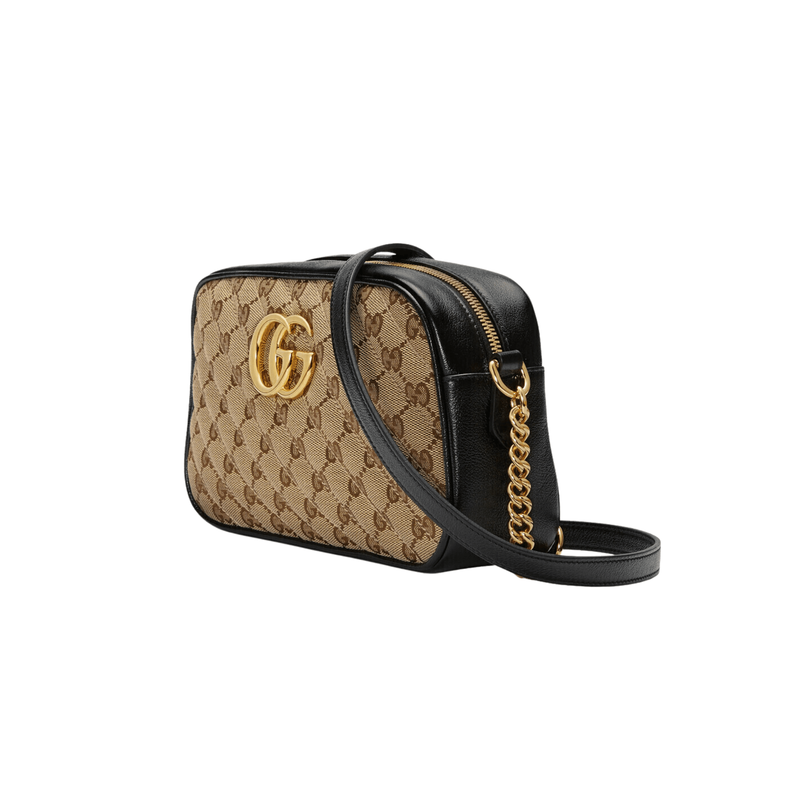BORSA A SPALLA DONNA GG MARMONT MATELASSÉ PICCOLA BEIGE/EBANO - immagine 2