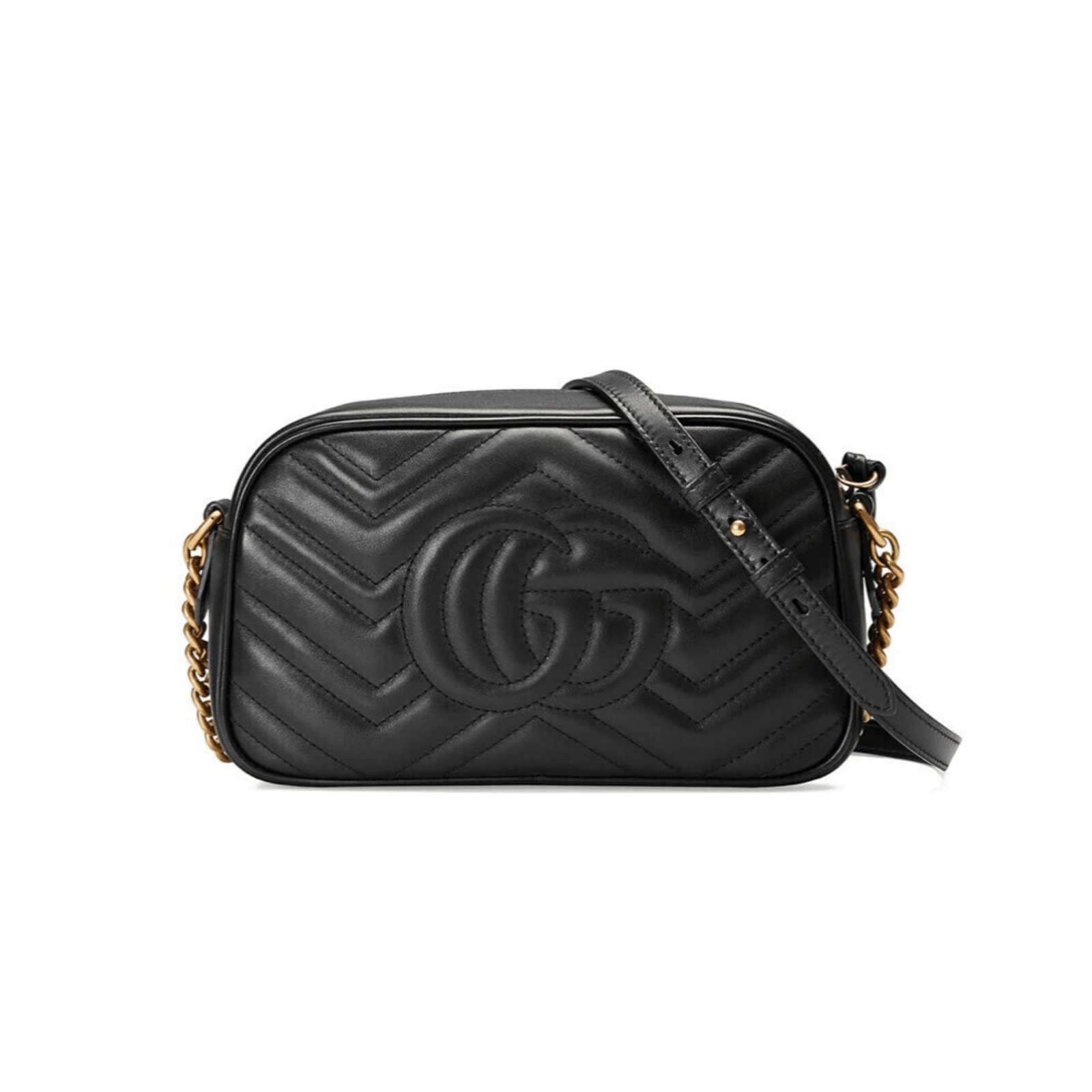 BORSA A SPALLA DONNA GG MARMONT MATELASSÉ PICCOLA NERO - immagine 2