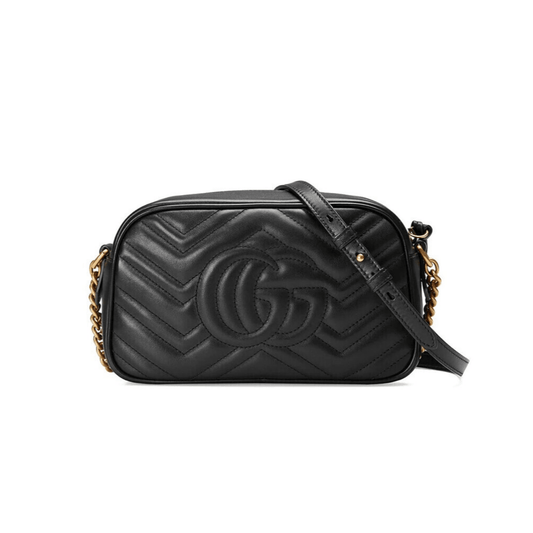 BORSA A SPALLA DONNA GG MARMONT MATELASSÉ PICCOLA NERO - immagine 2