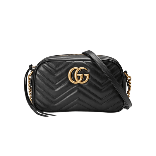 BORSA A SPALLA DONNA GG MARMONT MATELASSÉ PICCOLA NERO