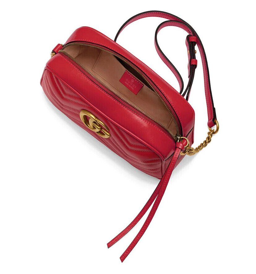 BORSA A SPALLA DONNA GG MARMONT MATELASSÉ PICCOLA ROSSO - immagine 7