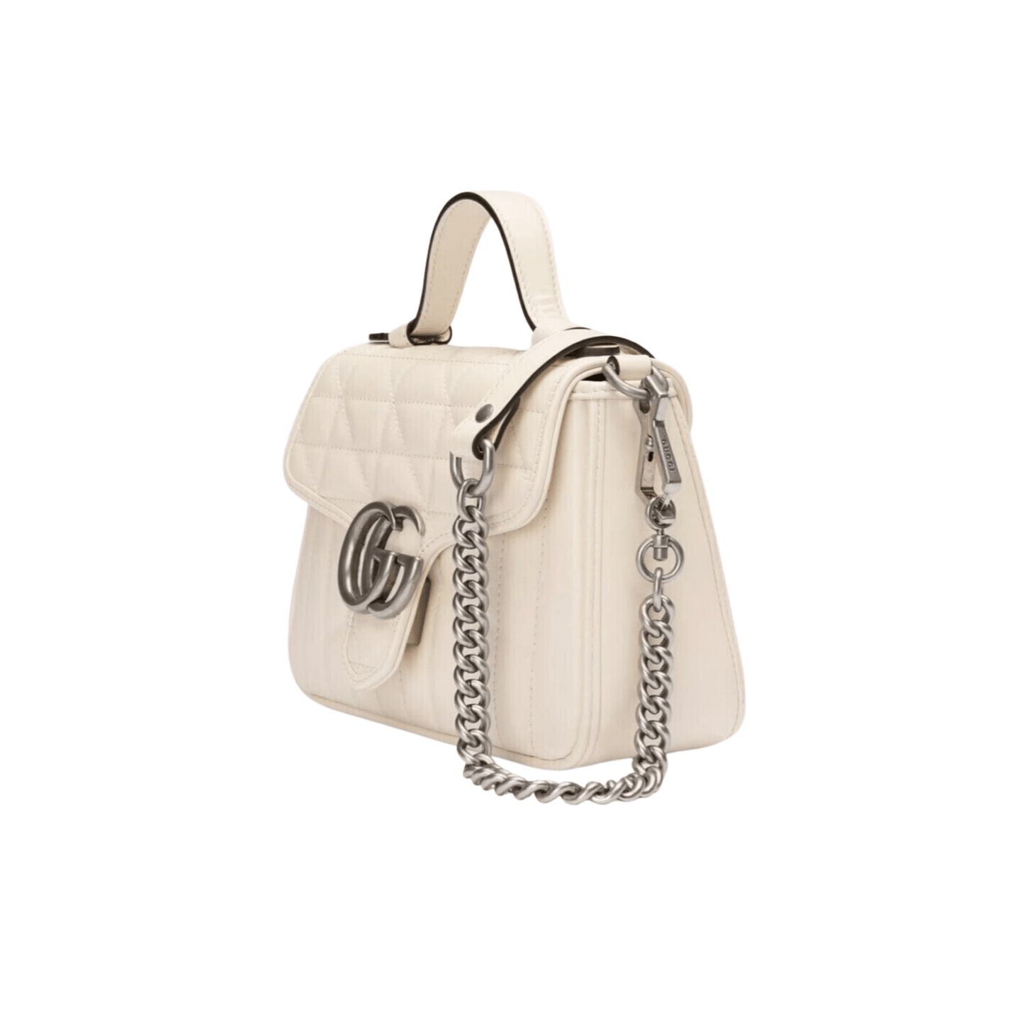 BORSA A MANO MINI DONNA GG MARMONT MATELASSÉ BIANCO - immagine 5