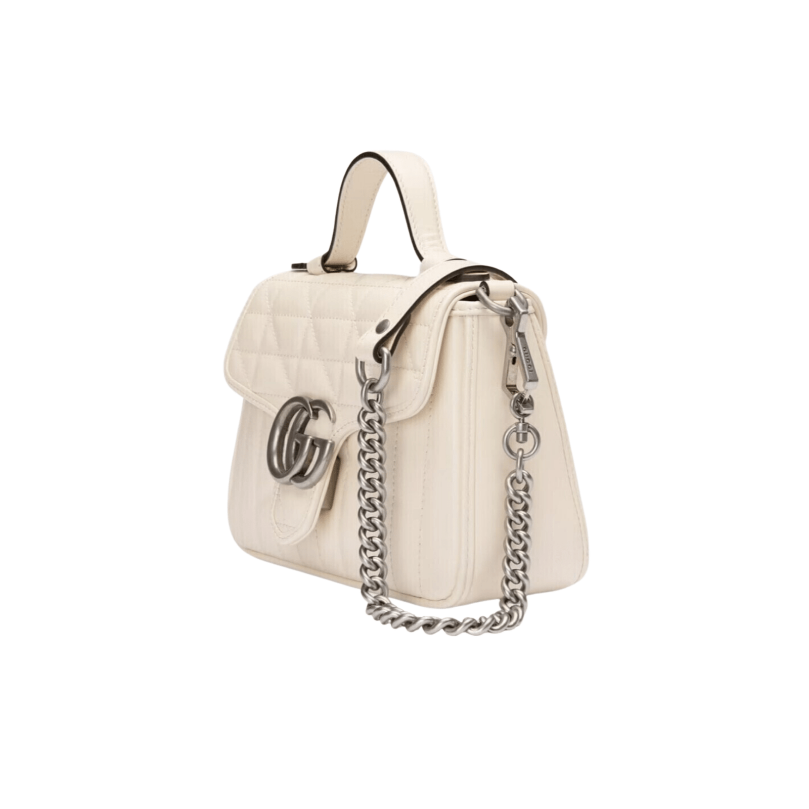 BORSA A MANO MINI DONNA GG MARMONT MATELASSÉ BIANCO - immagine 5