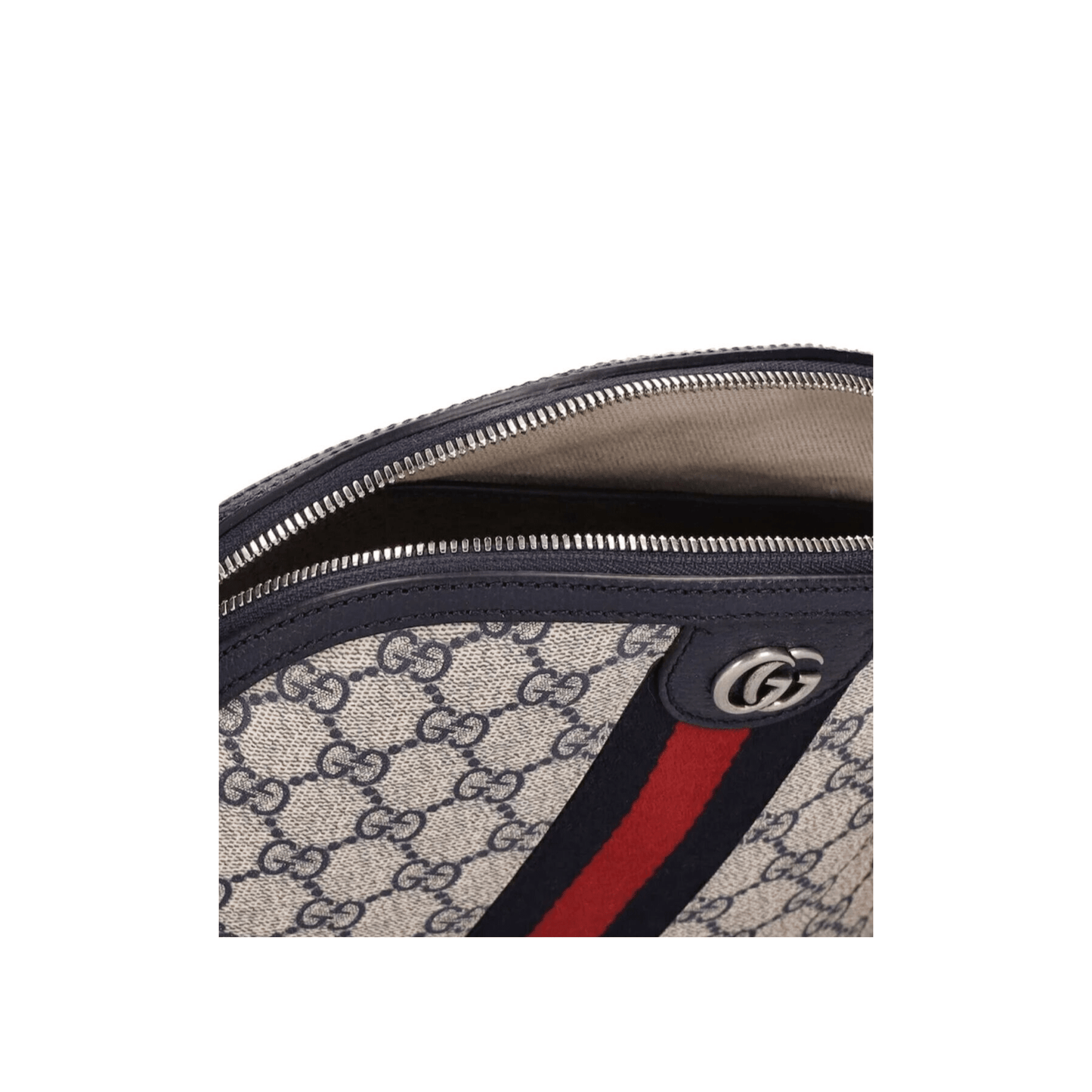 BORSA A SPALLA DONNA OPHIDIA GG SUPREME PICCOLA BLU E BEIGE - immagine 4