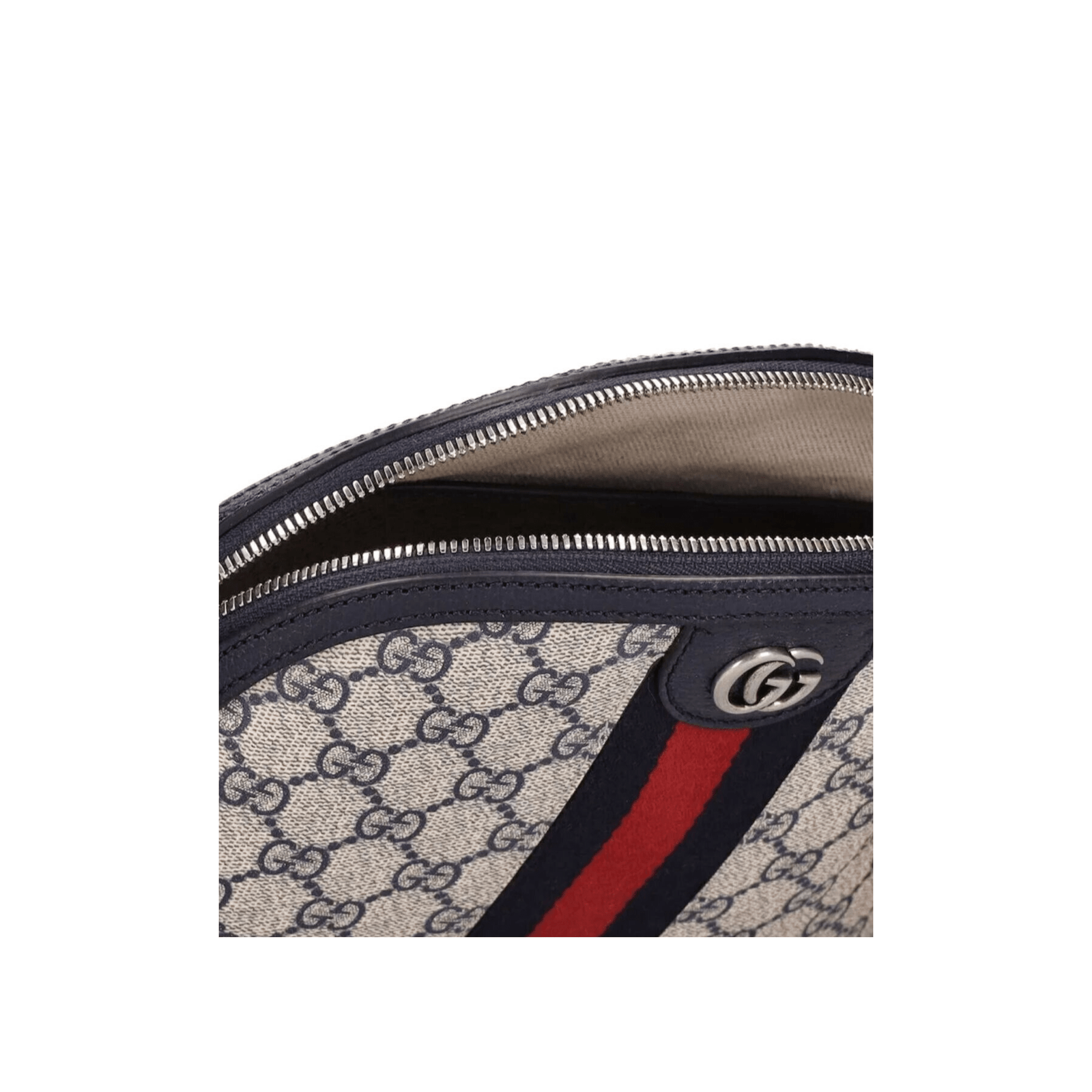 BORSA A SPALLA DONNA OPHIDIA GG SUPREME PICCOLA BLU E BEIGE - immagine 4