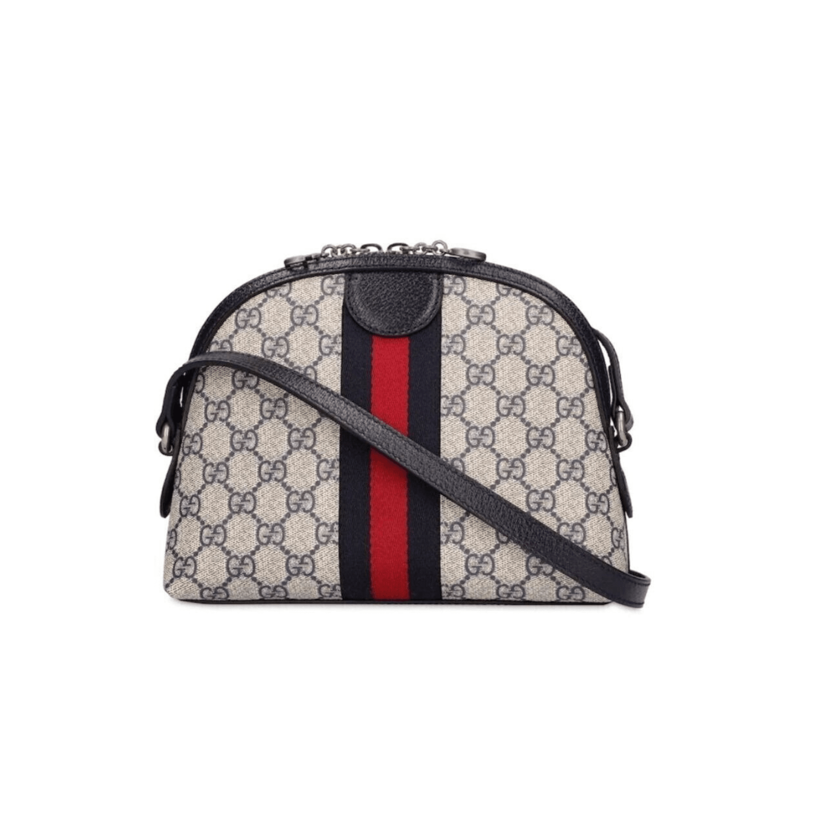BORSA A SPALLA DONNA OPHIDIA GG SUPREME PICCOLA BLU E BEIGE - immagine 2