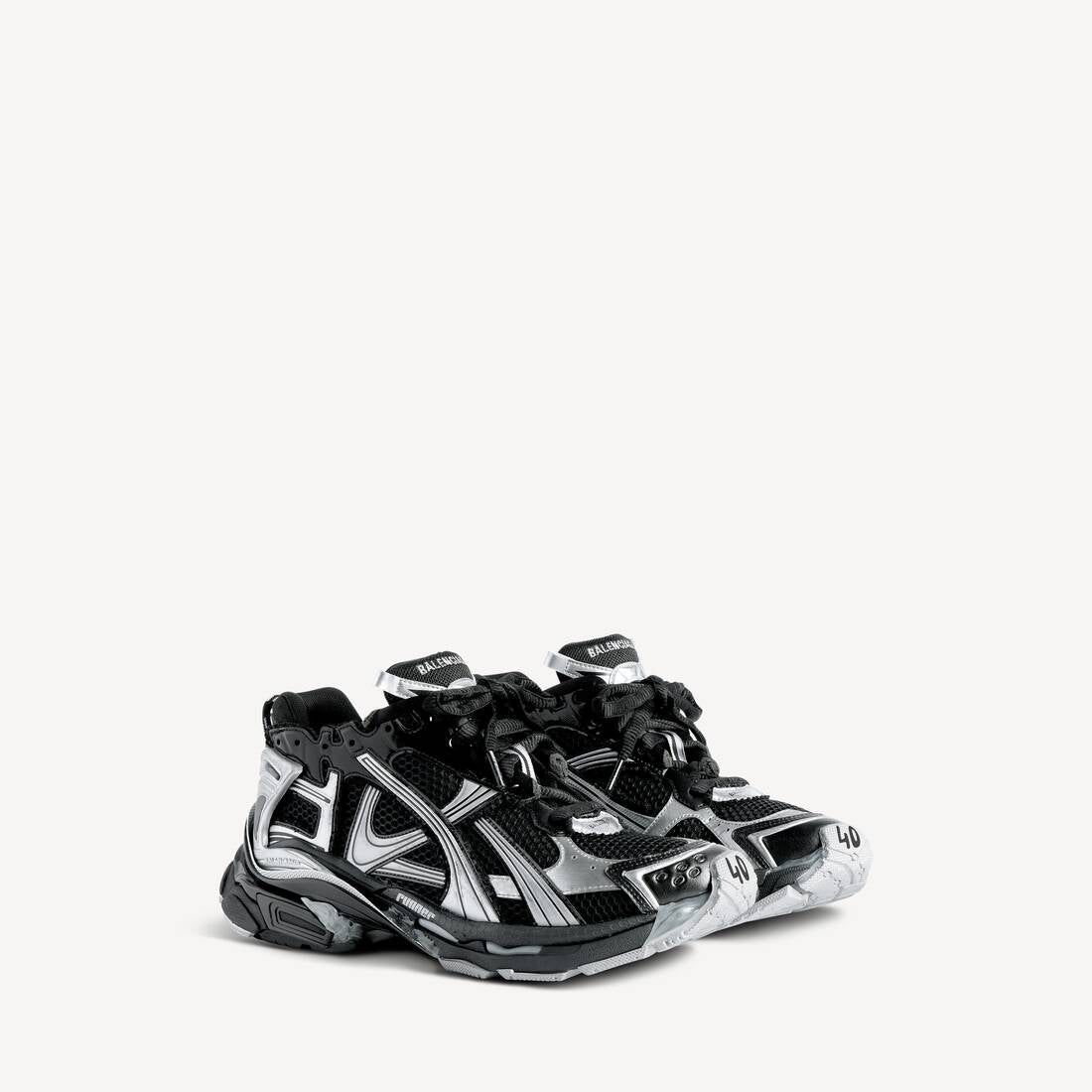 Men's Runner Sneaker in Black/silver | Balenciaga United States EN - Image 2