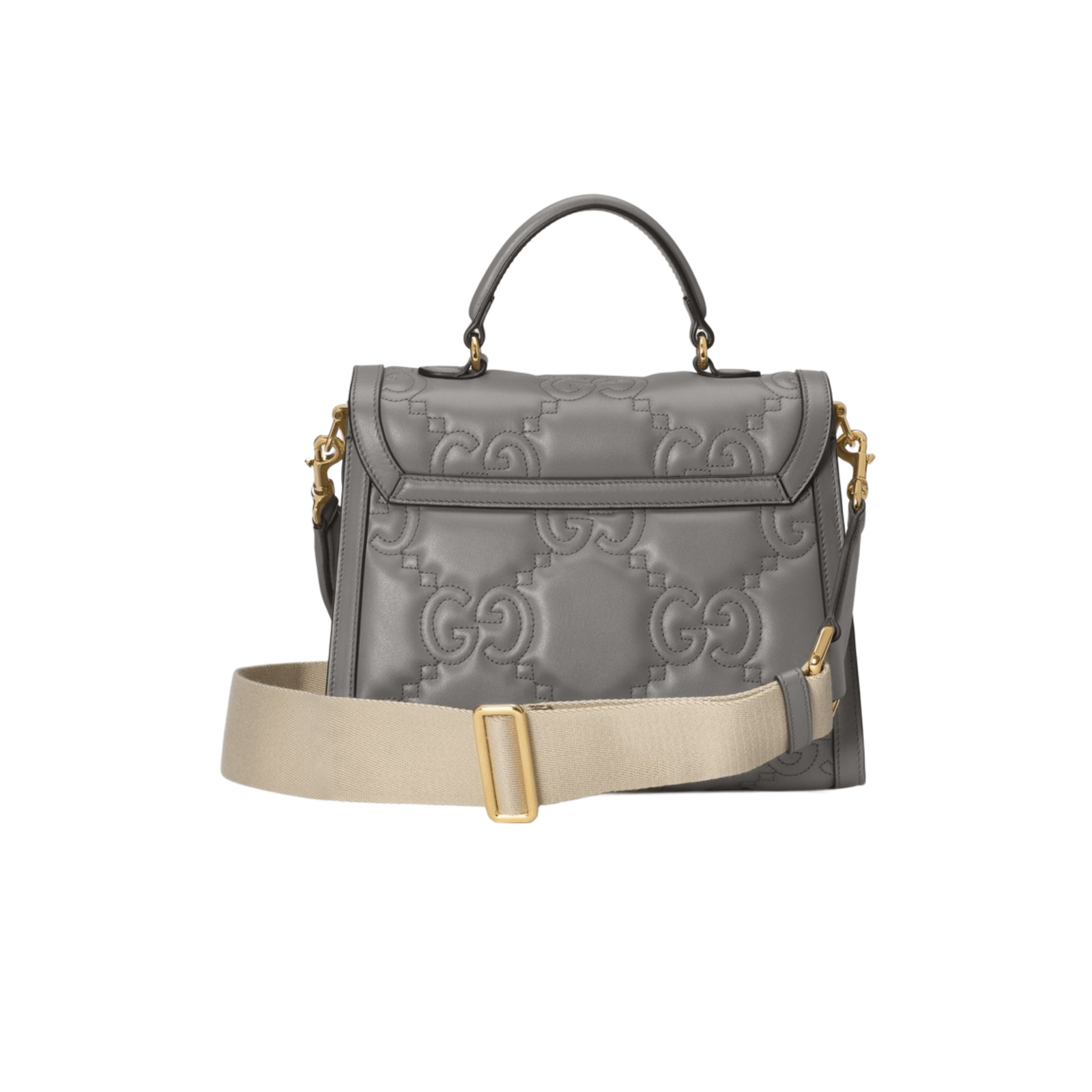 BORSA A MANO IN PELLE GG METELASSÉ IN PELLE MORBIDA GRIGIA - immagine 2