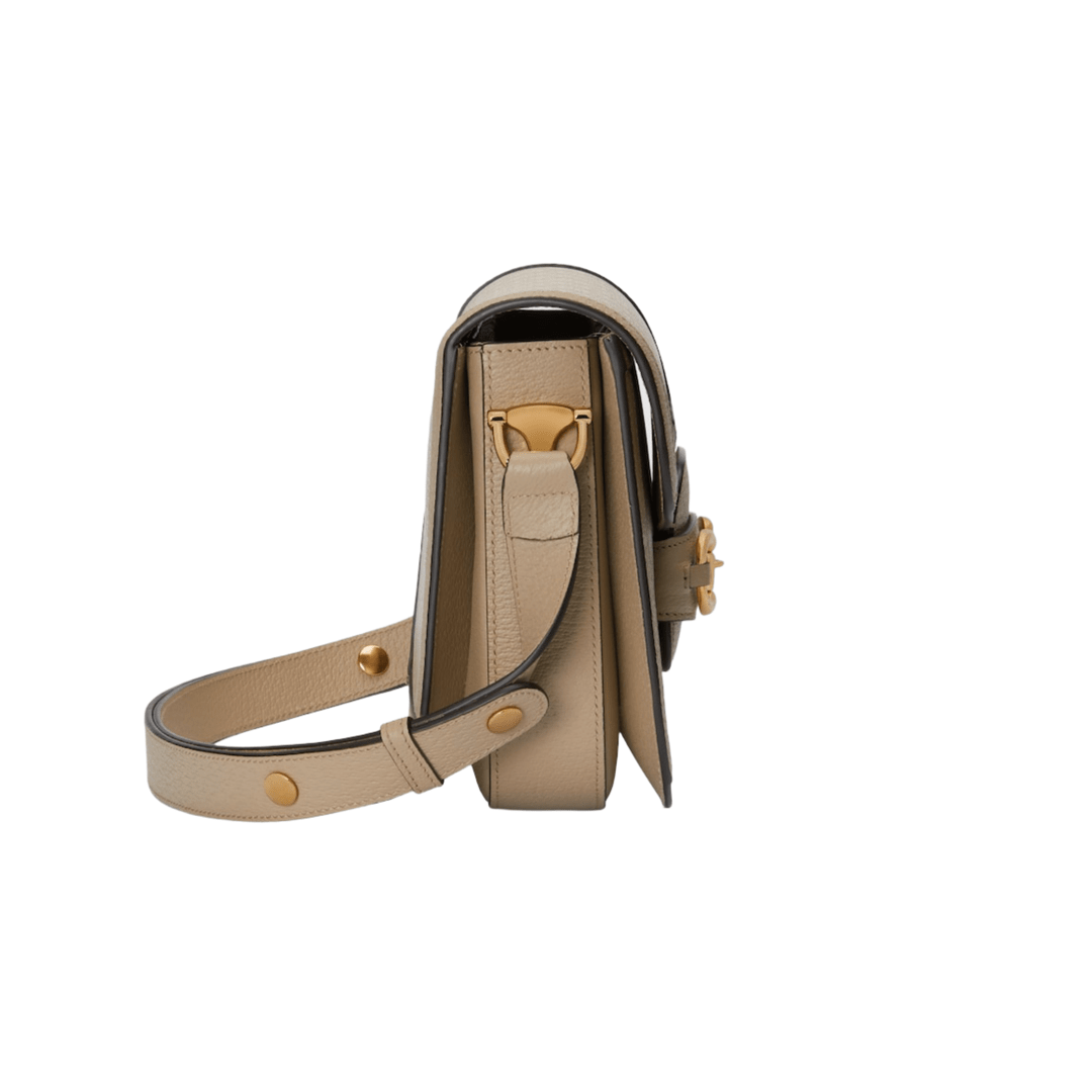 BORSA A SPALLA HORSEBIT 1955 PICCOLA IN TESSUTO GG SUPREME BEIGE ED EBANO - immagine 4
