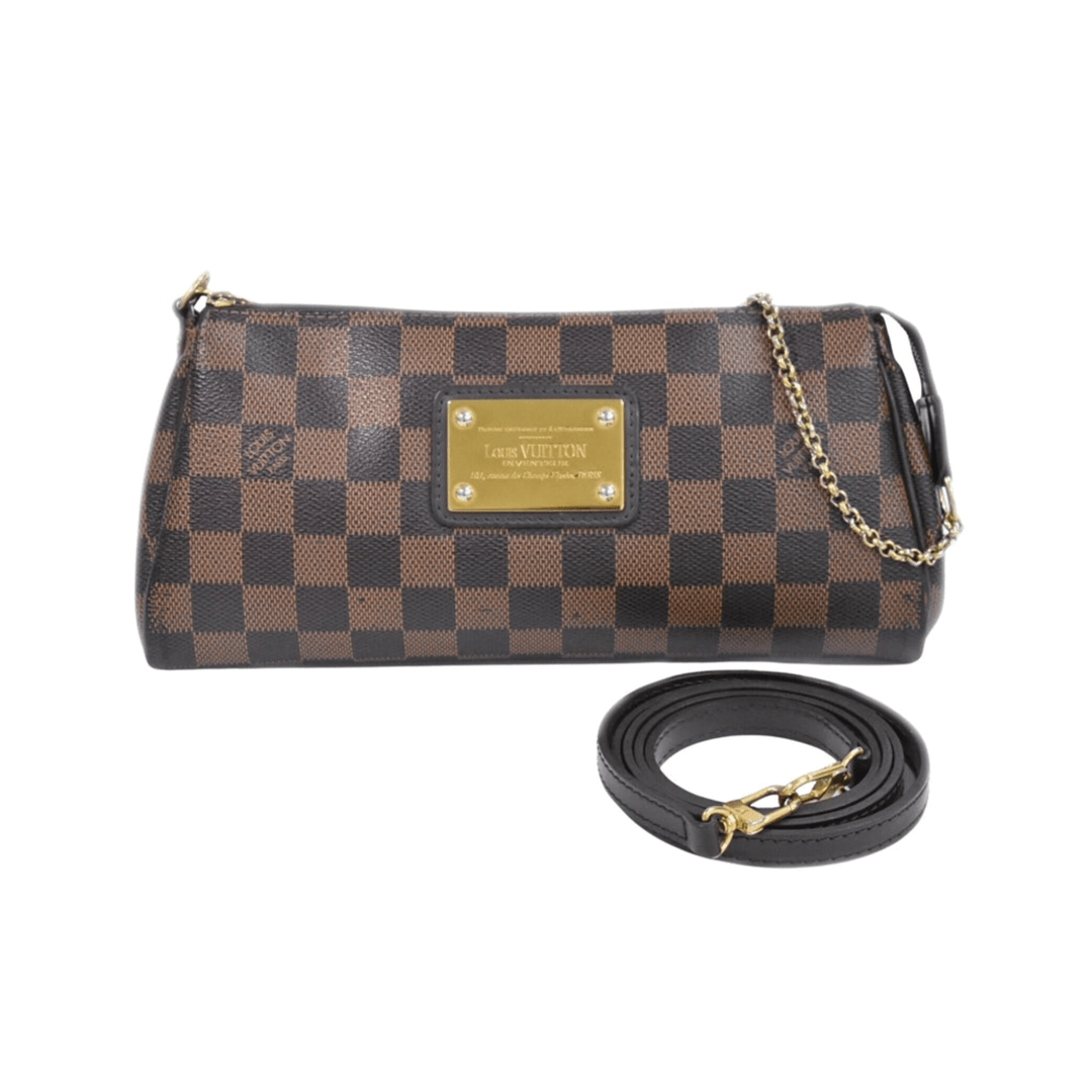 BORSA A TRACOLLA EVA IN TELA DAMIER MARRONE ED EBANO - immagine 5
