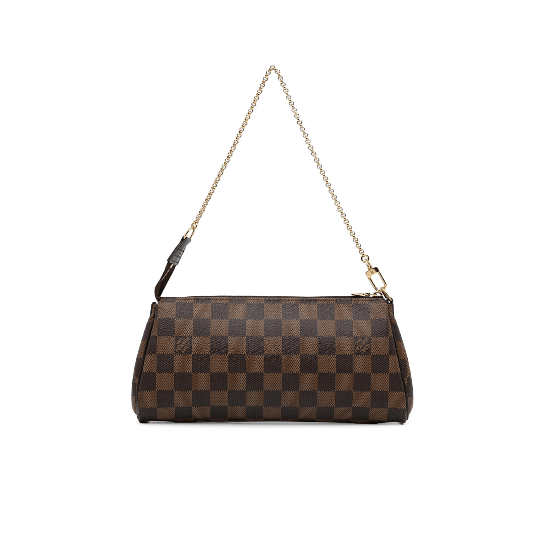 BORSA A TRACOLLA EVA IN TELA DAMIER MARRONE ED EBANO - immagine 2