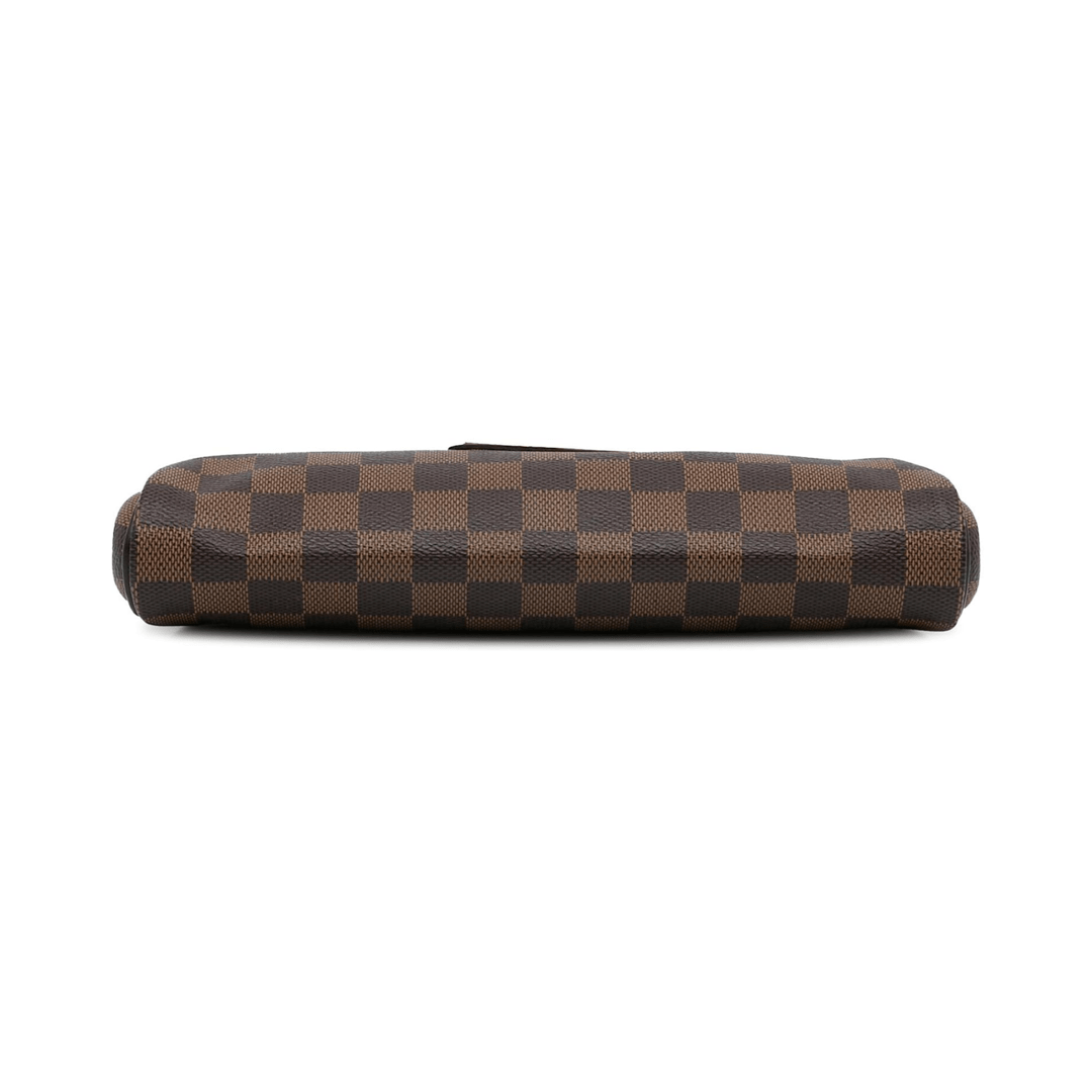 BORSA A TRACOLLA EVA IN TELA DAMIER MARRONE ED EBANO - immagine 3