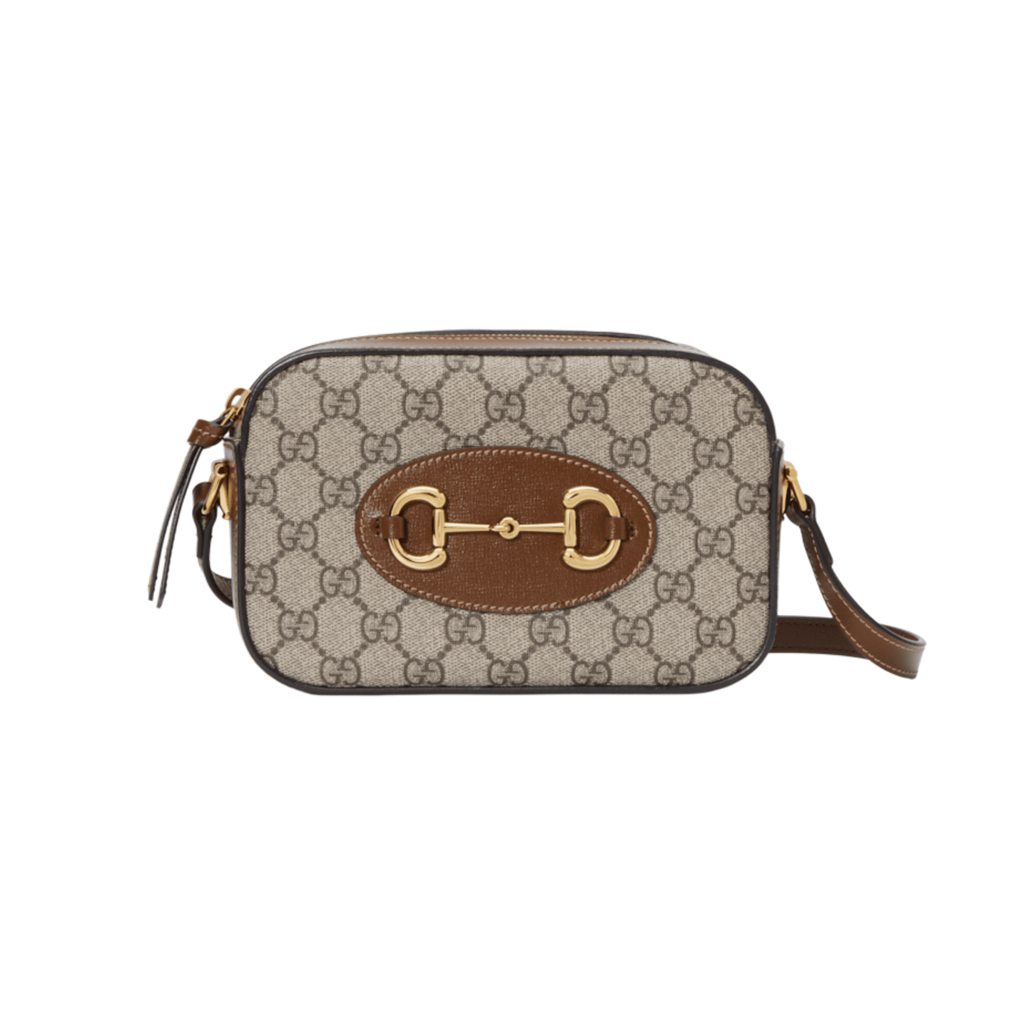 BORSA A SPALLA HORSEBIT 1955 MISURA PICCOLA SUPREME BEIGE ED EBANO