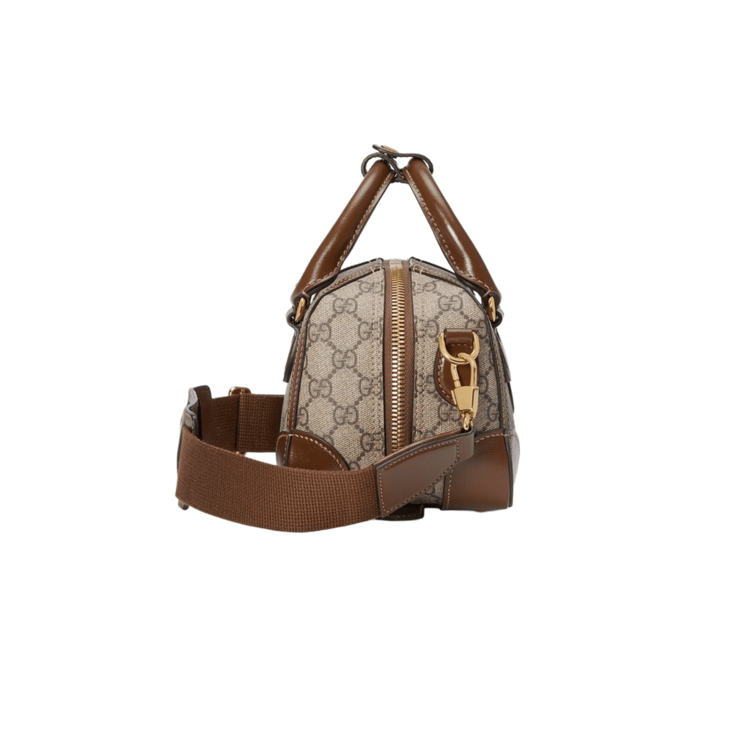 BORSA DA VIAGGIO PICCOLA CON G TELA SUPREME BEIGE ED EBANO - immagine 3