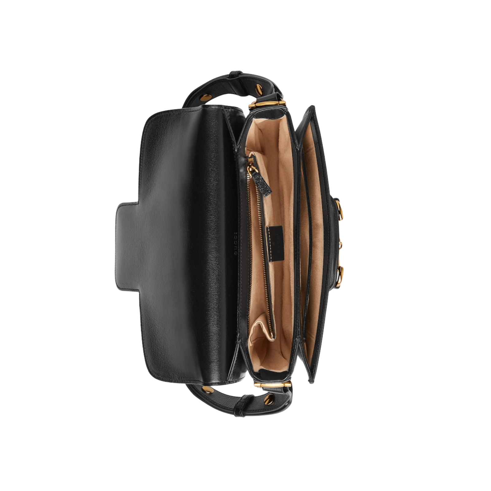 BORSA A SPALLA HORSEBIT 1955 IN PELLE LISCIA NERO - immagine 3