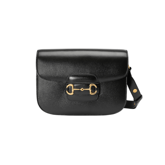 BORSA A SPALLA HORSEBIT 1955 IN PELLE LISCIA NERO