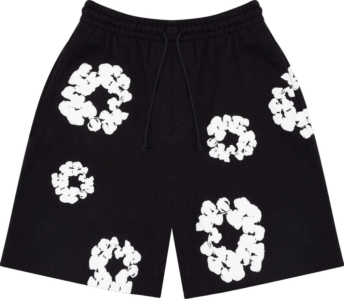 CottonWreathSweatShortsBlackFRONT.png